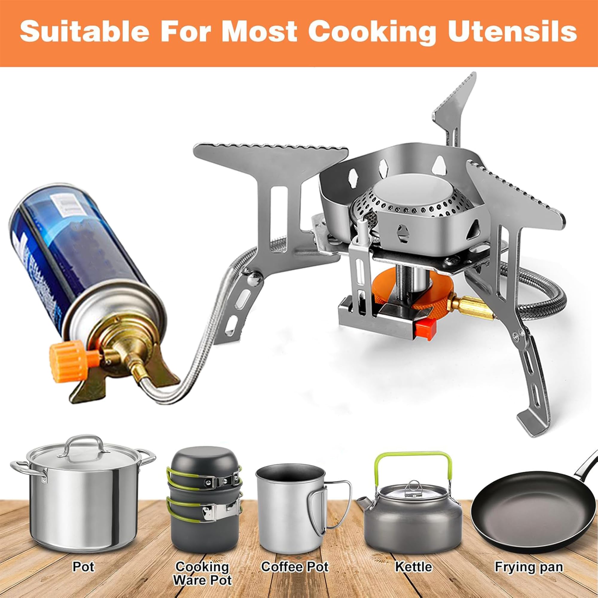Magnova Portable Cooking Gas Stove,Outdoor Camping Stove with Piezo Ignition,Stainless Steel Folding Butane Gas Stove with Storage Box forBBQ,Hiking,Trekking,Traveling,Emergency Use(Without Cylinder) 1