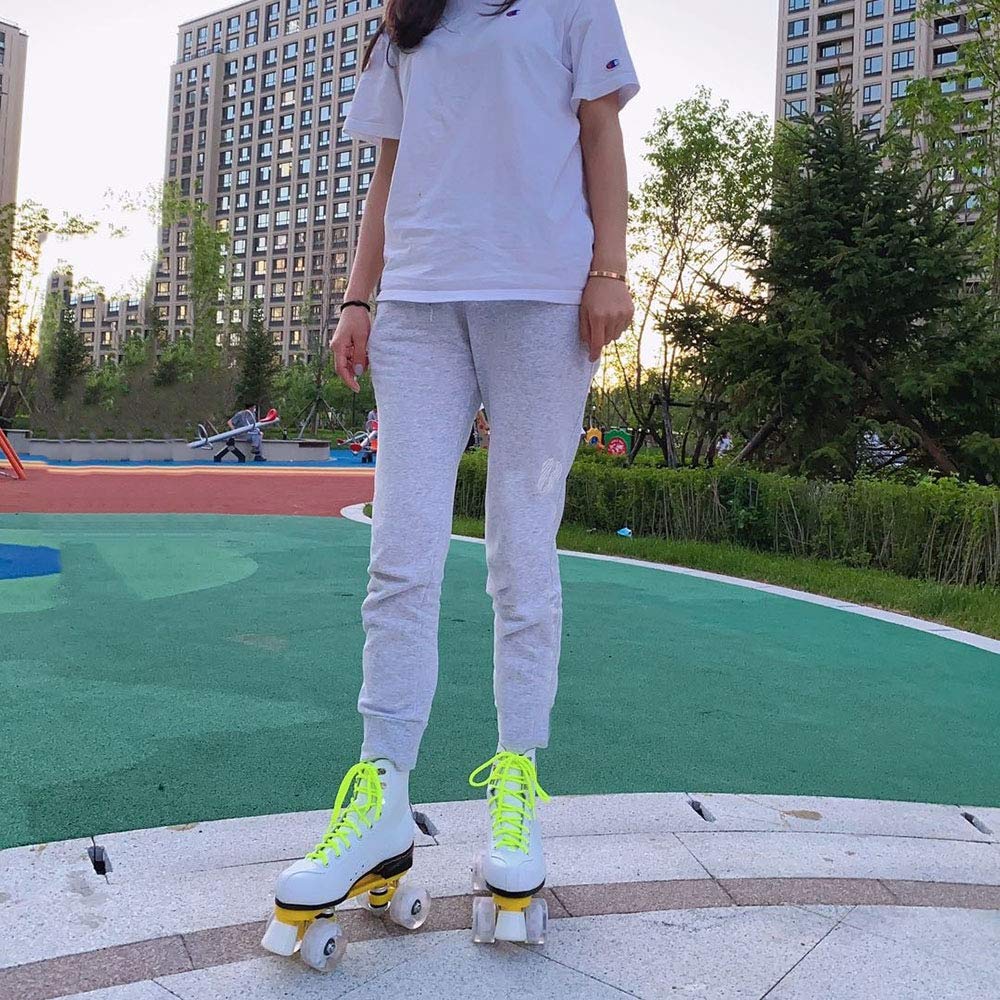 Rollschuhe Für Unisex, Verstellbare Roller Skates Für Männer/Frauen/Kinder/Erwachsene, rutschfeste, Atmungsaktive Indoor Und Outdoor Skating-Schuhe, Weiß, Pink, Größen 30-45