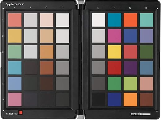 Datacolor SpyderCheckr Colour Chart for Camera Calibration Including Software for Calculating Colour Correction Presets. Professional Version with 48 Colour Swatches and Full Format Grey Card on the Back