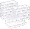 SATINIOR 12 Pack Clear Plastic Beads Storage Containers Box with Hinged Lid for Beads and More (1.38 x 1.38 x 0.71 Inch)