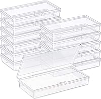 Vista 16 de SATINIOR Paquete de 12 recipientes de almacenamiento de cuentas de plástico transparente con tapa con bisagras para cuentas y más