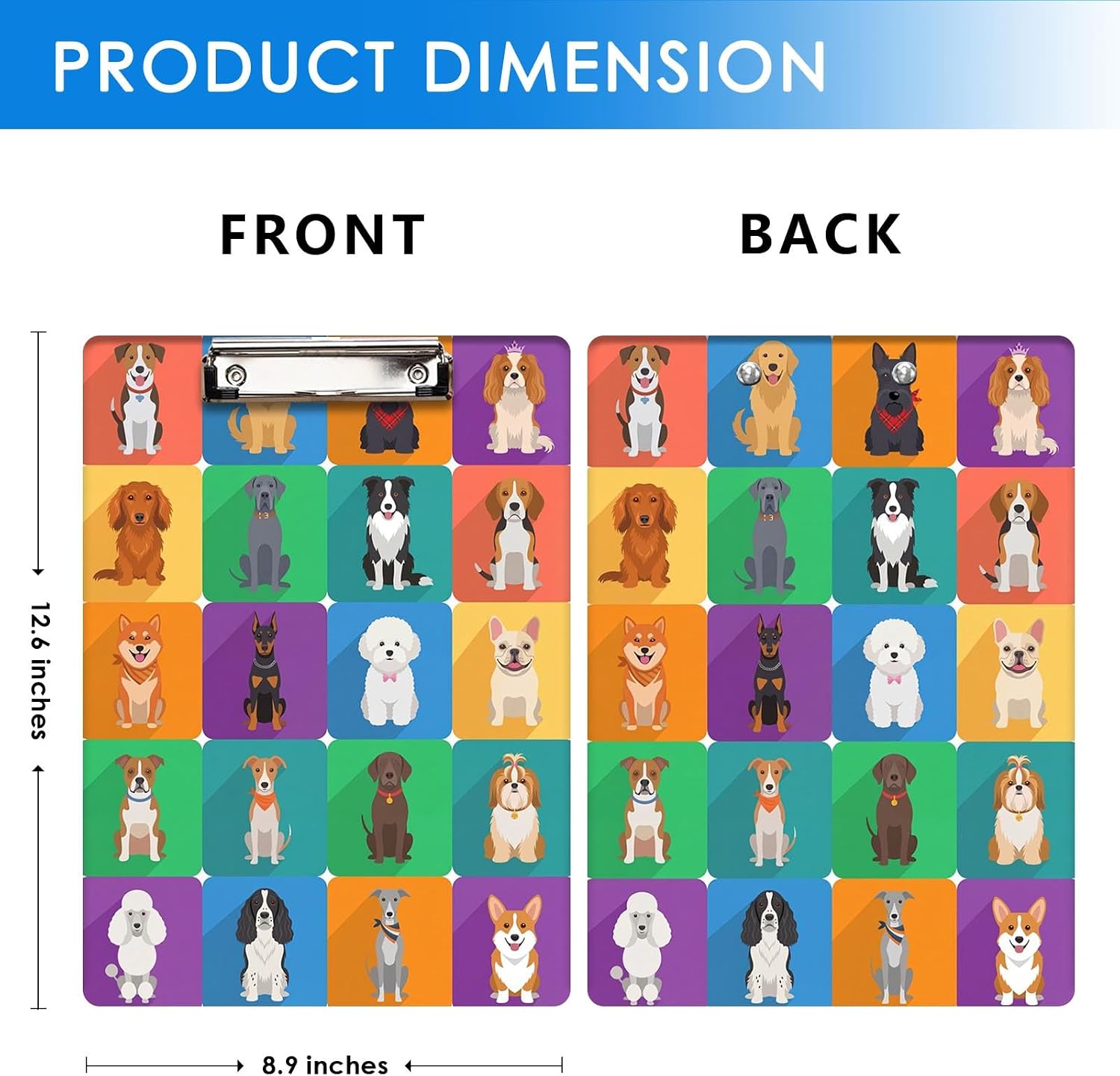 Britimes Clipboard, Hardboard, 12.6" x 8.9" Office School, Dog image 2
