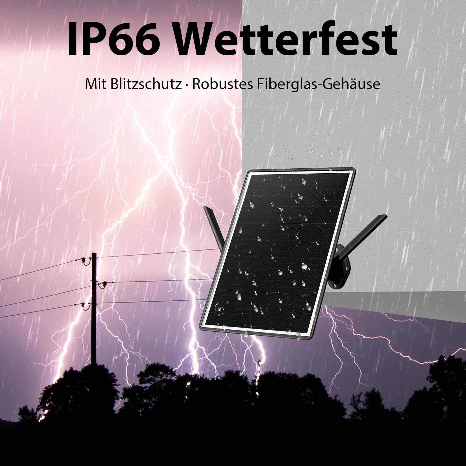 WLAN Verstärker Repeater Aussen Akku Solar, Wi-Fi Booster WiFi Range Extender bis zu 300 Mbit/s, 2,4-GHz-WLAN-Repeater, 26000 mAh Akku, Schutzklasse IP66 wasserdicht