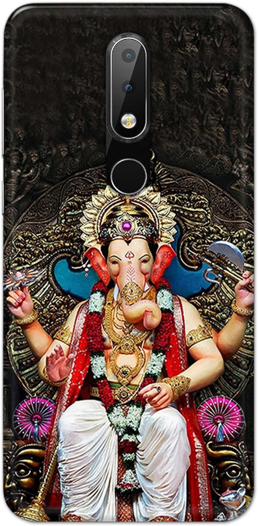 PRINTFIDAA Lord Ganesh Bappa Moriya Vinayaka Printed Designer Hard Back Case Cover for Nokia 6.1 Plus (5.8") -(YG) MVN1010
