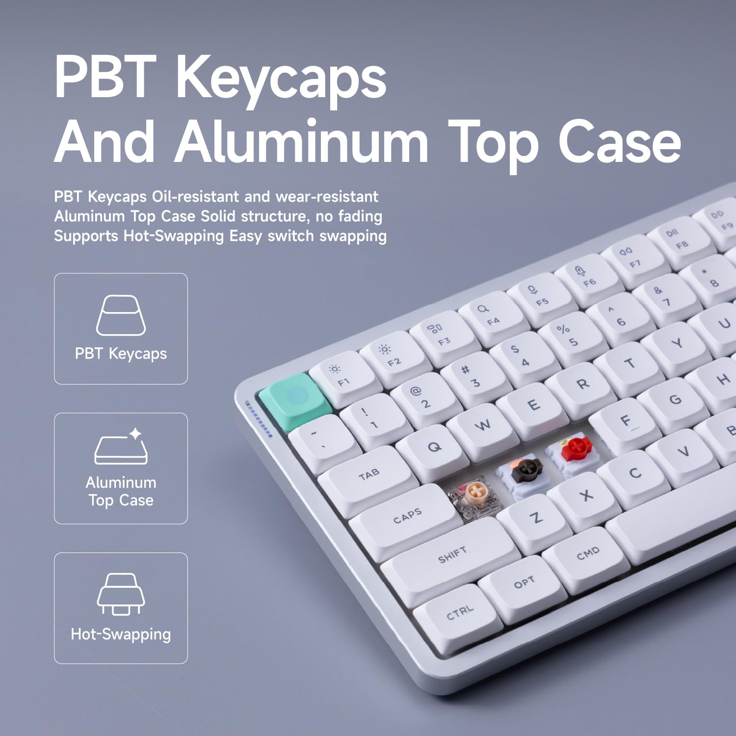 Amazon.com: nuphy Air75 V3 Mechanical Keyboard with Knob, White