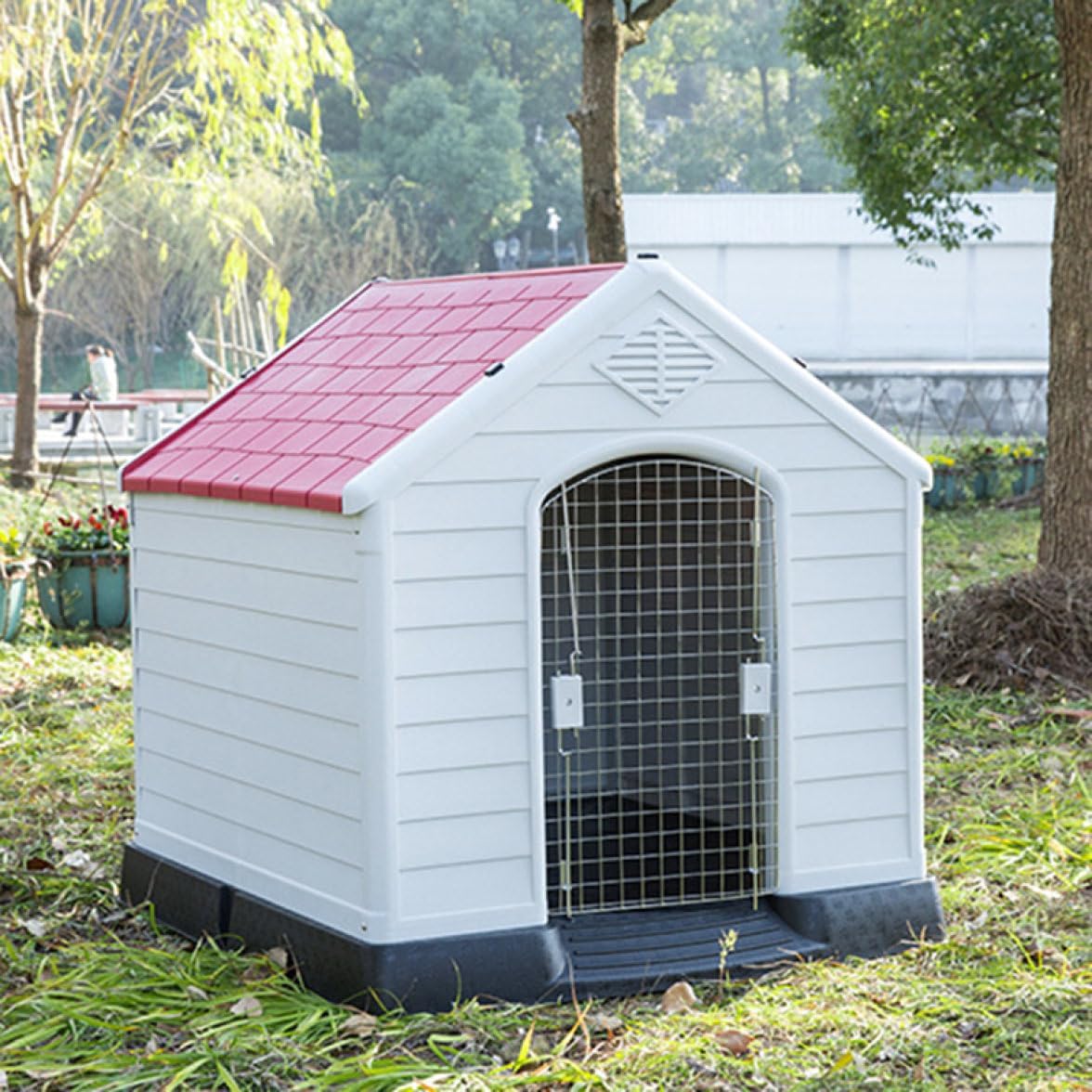 [JUI3N] 犬 ハウス 犬小屋 防水 プラスチック 屋外用 ペットハウス 小型犬 ワンちゃん 休憩所 ペット用品 洗える 通気性