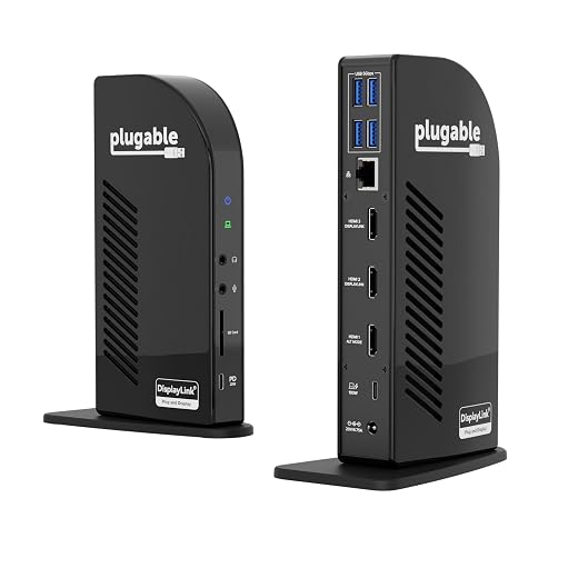 Plugable 13-in-1 USB-C Triple Monitor Docking Station with 100W Charging, Compatible with Windows, Mac, and Chrome with Thunderbolt or USB-C (3X HDMI, 1x USB-C, 4X USB, Ethernet, SD Card Reader)