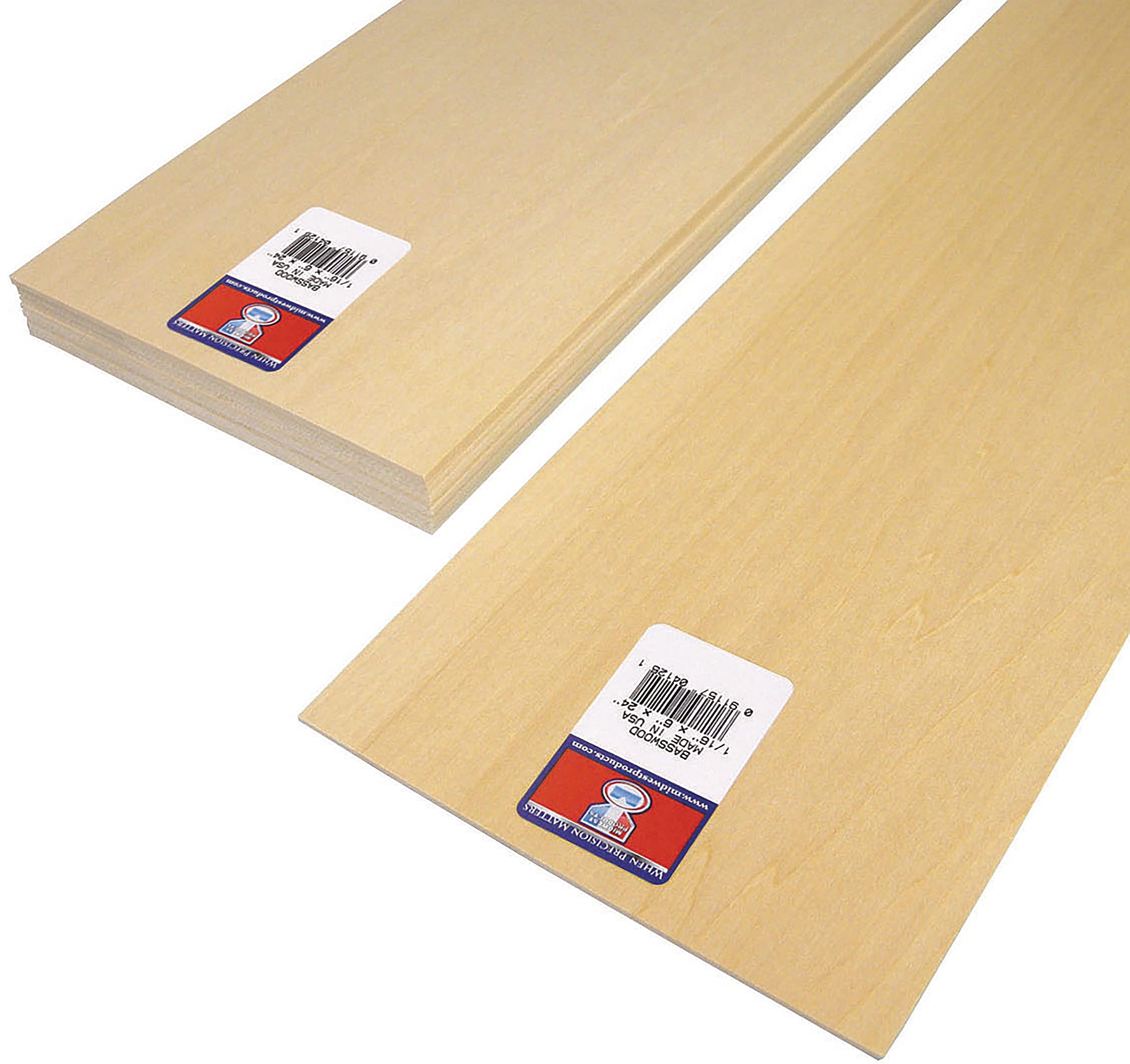 SAUNDERS MIDWEST Mi4125 Products 4125 Basswood Sheet 24X6X1/16 h (Pack of 10), Multicolor