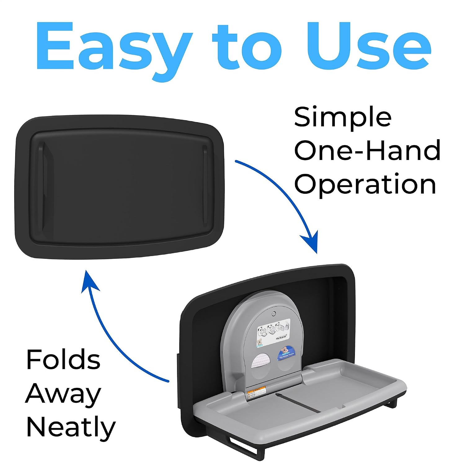 Koala Kare Baby Changing Station Horizontal Recessed-Mounted, Model KB310- SSRE-MBLK (Matte Black)