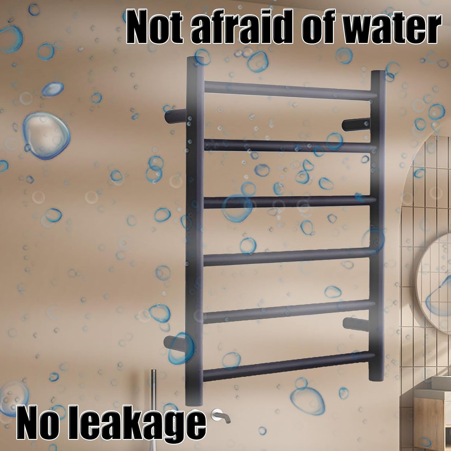 Black,Hard Wired,Heated Towel Drying Rack Fast Heating,Stainless Steel Heated Towel Racks for Bathroom,Wall Mounted for Towels and Garments