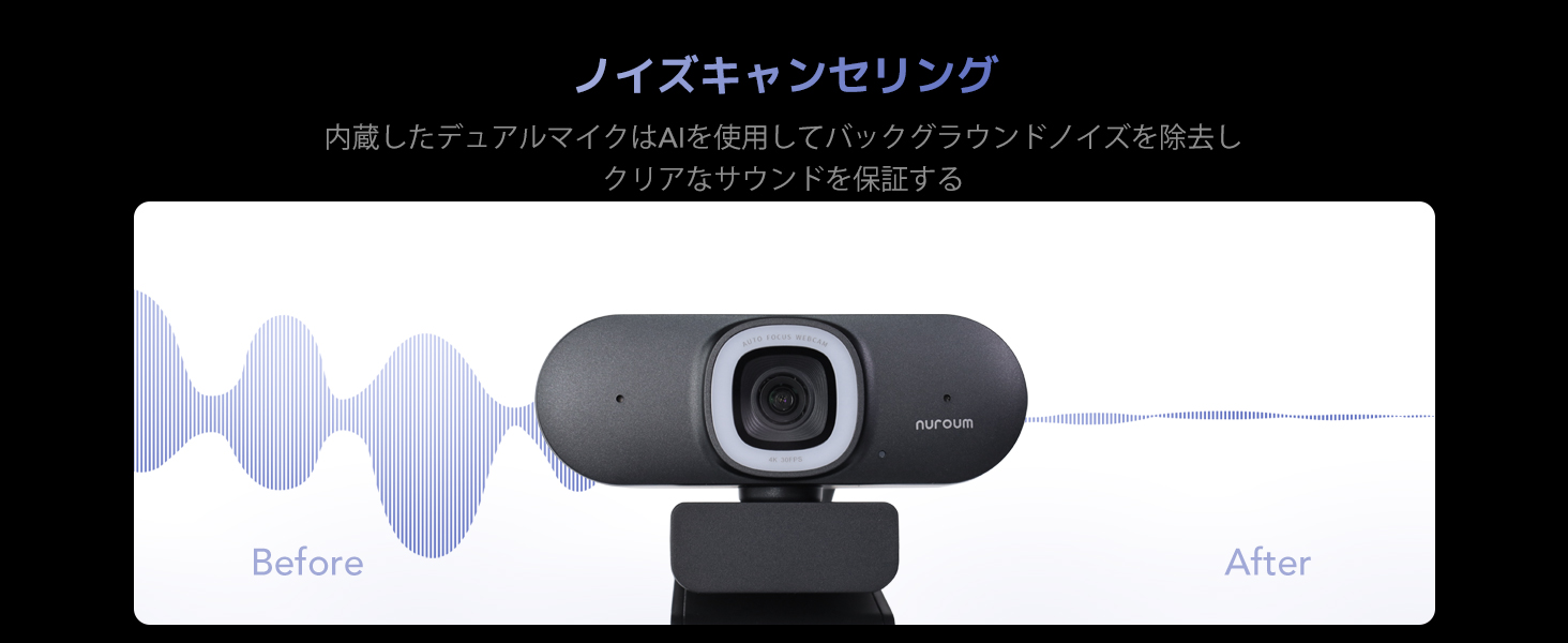 Amazon.co.jp: Nuroum 4K WEBカメラ LEDリングライト付き ウェブカメラ
