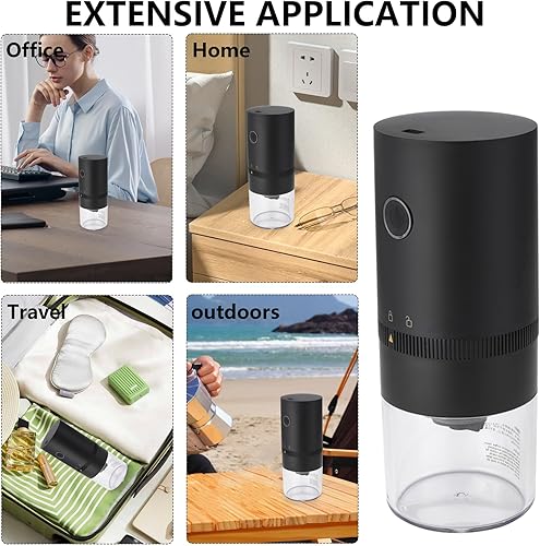 Miniatura 7 de Molinillo de café portátil pequeño  Molinillo de granos de café eléctrico con múltiples ajustes de molienda para prensa francesa, infusión fría,