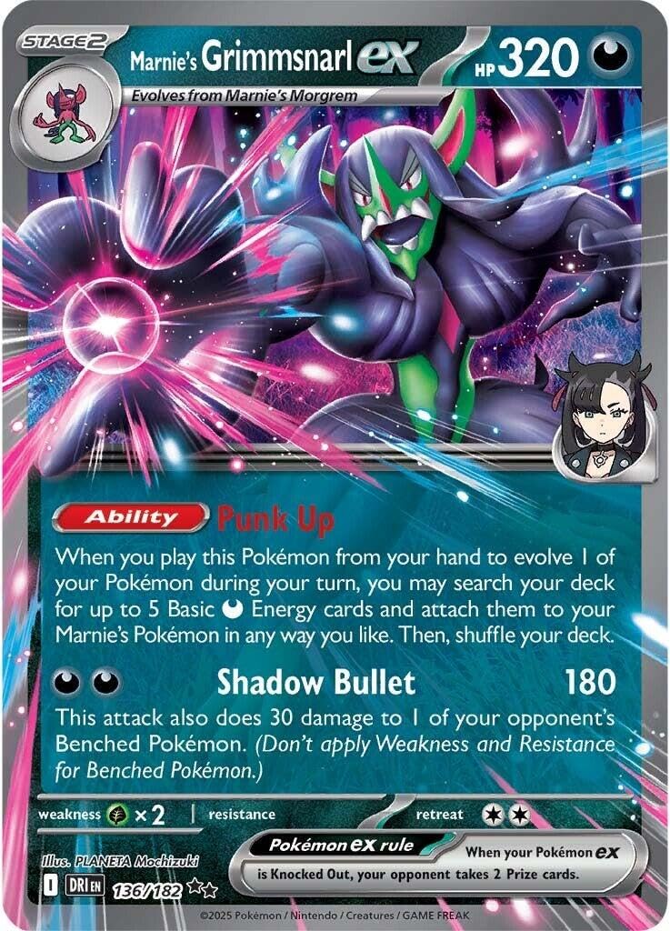 Amazon.com: Pokemon - Marnie's Grimmsnarl ex 136/182 – Destined