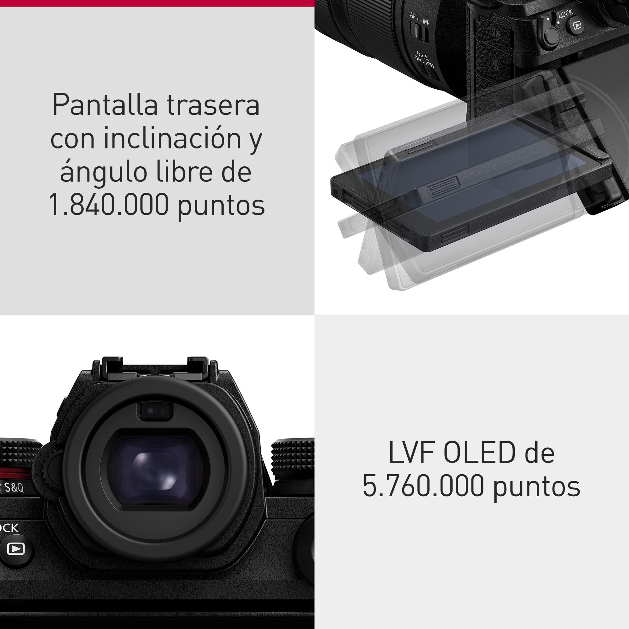 Panasonic LUMIX S1IIE Cámara Sin Espejo de Fotograma Completo, 24MP, Cs4K 60p Área Completa, Video 6K 30p Open Gate, I.S. Activo, Grabación 4:2:2 10 bit, Montura L, DC-S1M2ESME, Objetivo 24-105mm F4