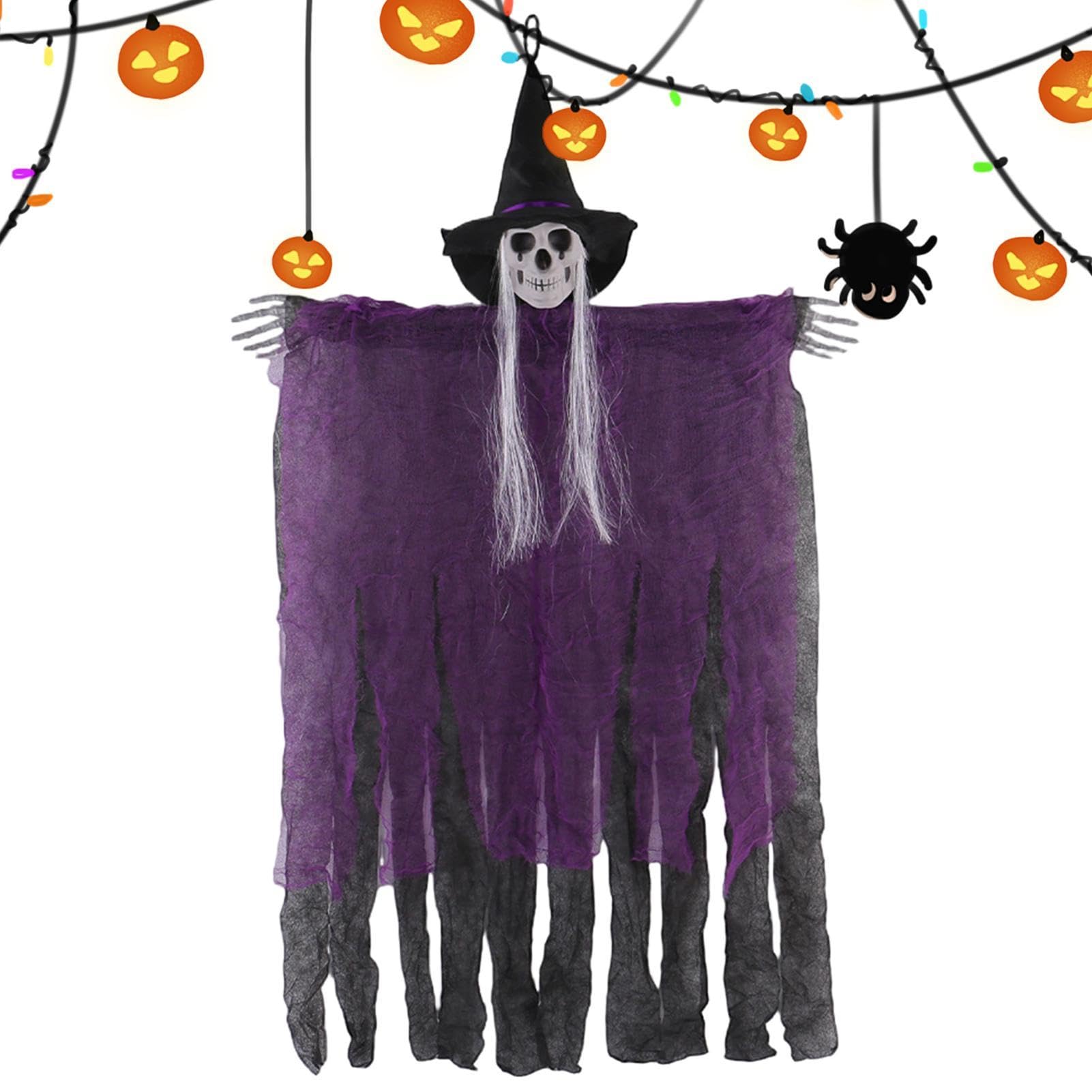 Fantasmas voladores con calaveras para decorar tu porche y jardín este Halloween