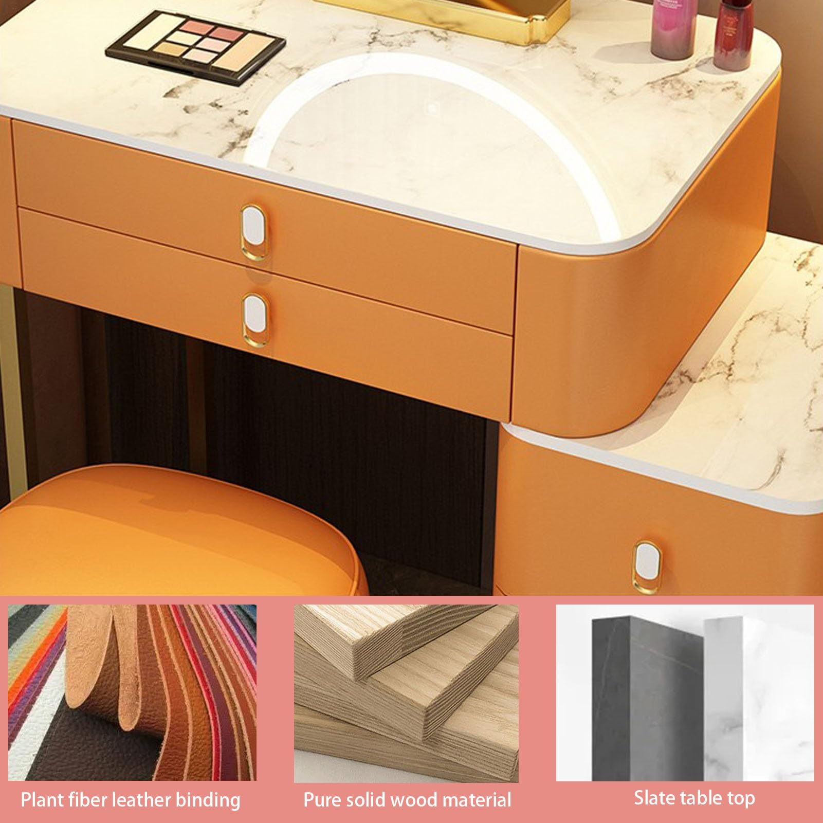Amazon.com: Makeup Vanity Desk Set with Round Lighted Mirror, Dressing Table with Cushioned Stool and 6 Drawers, Vanity Dresser 3 Modes Adjustable Brightness Mirror, Easy Assembly,Grey 27.6"/70cm : Home & Kitchen Amazon.com: Makeup Vanity Desk Set with Round Lighted Mirror, Dressing Table with Cushioned Stool and 6 Drawers, Vanity Dresser 3 Modes Adjustable Brightness Mirror, Easy Assembly,Grey 27.6"/70cm : Home & Kitchen