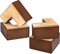 Vista 12 de AORYVIC Patas de madera maciza para muebles, elevadores de cama en forma de L, patas de muebles para sofá, sillón, cómoda, gabinete, mesa, pies
