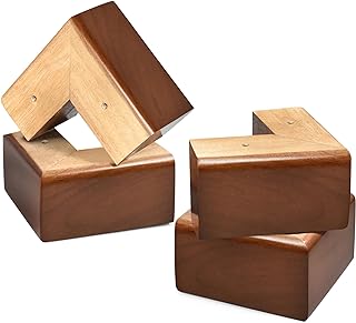 AORYVIC Solid Wood Legs for Furniture, L-Shaped Bed Risers, 3 inch Furniture Legs for Sofa Couch Dresser Cabinet Table, Couch Sofa Feet, Furniture Risers, Bed Lifters 4 Pack