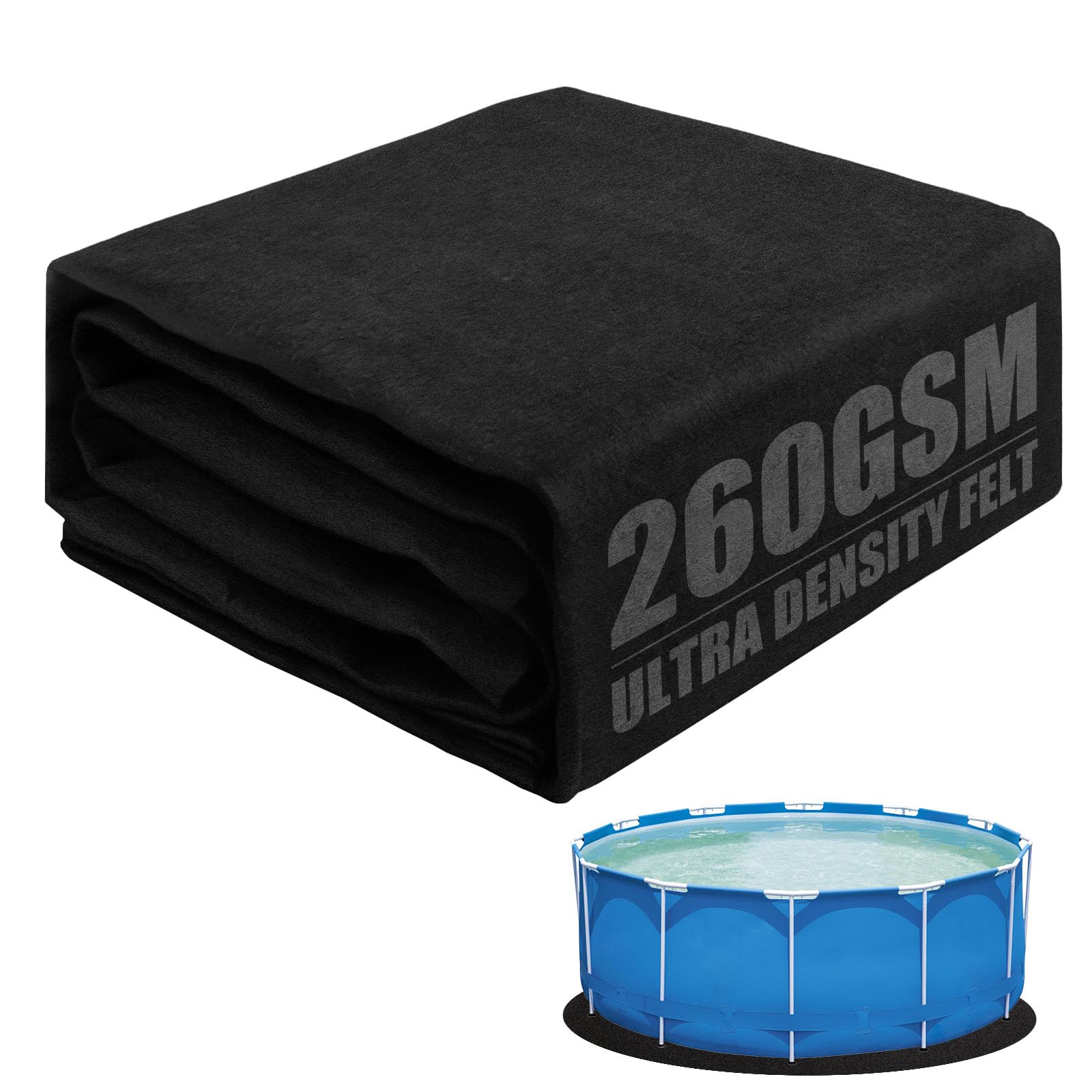 JUDANNA Above Ground Pool Liner Pad, Pool Ground Cloth, 8 ft/2,44 m Swimming Pool Protector Pad, Pool Ground Mats, Swimming Pool Mat for Protect Above Ground Pool, Round