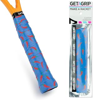 Get A Grip - Custom Tennis Racket Grip Tape - Anti-Slip/Quick-Drying Tennis Overgrips - Precut Badminton Racket Grip with Finishing Tape