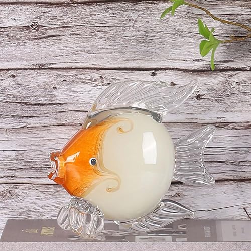 Miniatura 4 de QIANLING Figuras de peces de cristal, decoración costera del hogar, centros de mesa modernos del océano para sala de estar, comedor, baño, oficina,