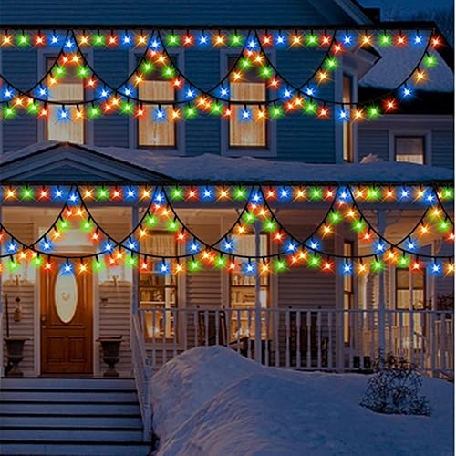 Miniatura 9 de MZD8391 380 luces LED de Navidad para exteriores e interiores, luces de carámbano de Navidad impermeables, conexión de extremo a extremo, tira de