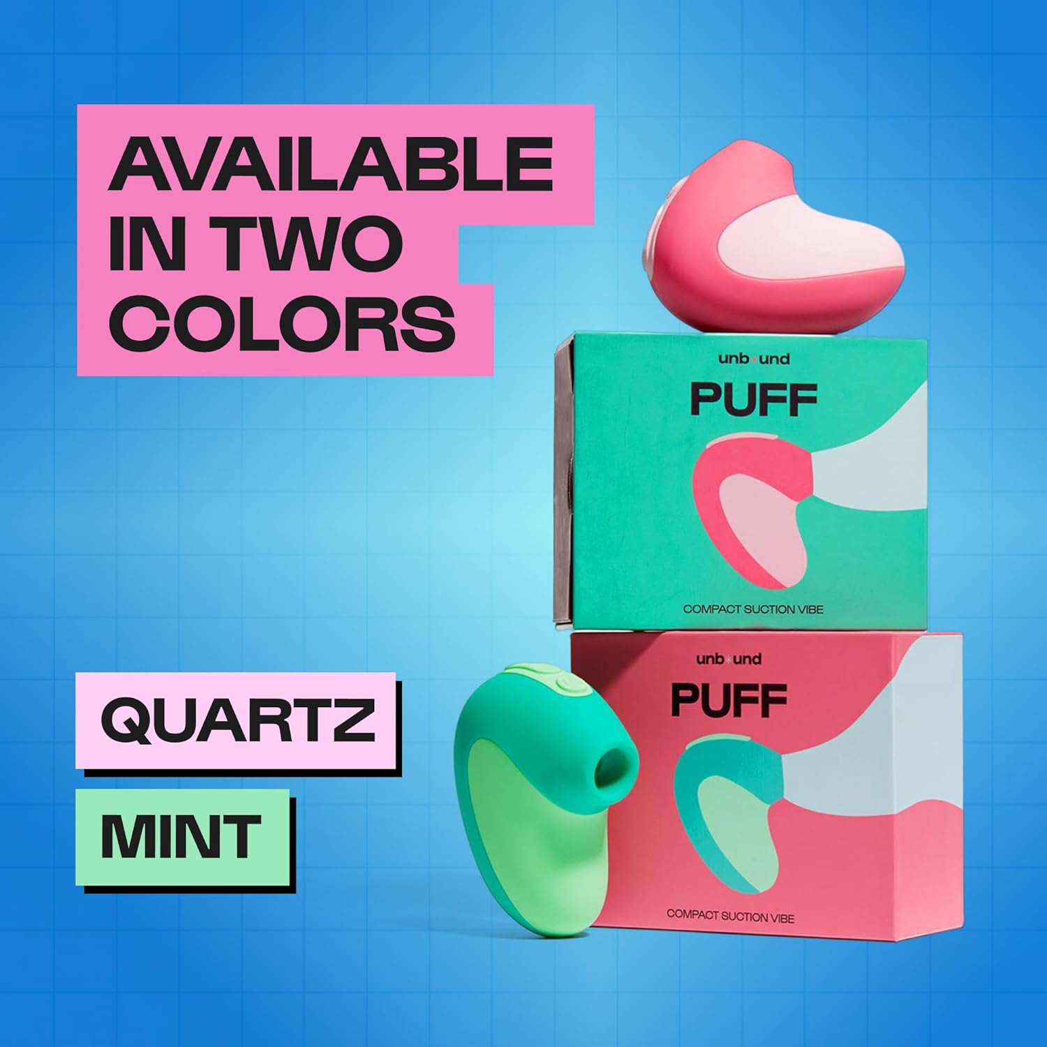 Unbound Puff Vibrator - Powerful Personal Suction Vibrator, Clitioral Sucker, USB Rechargeable Tiny Vibrator for Women with Multispeed Functions and Waterproof - Adult Sex Toys