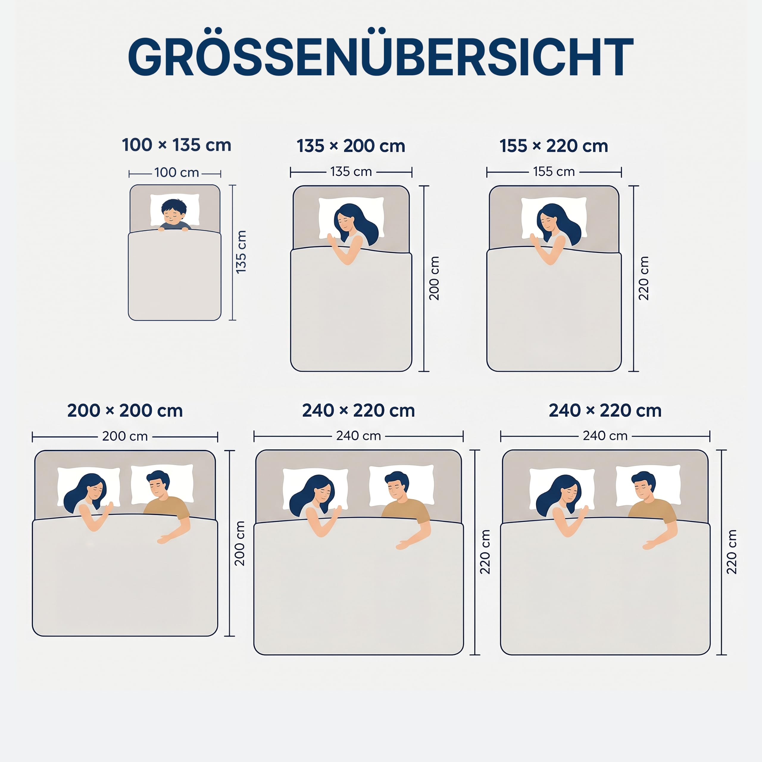DreamHome 4-Jahreszeiten 2 Bettdecke 155x220 die man mit Druckknöpfe eine Winter oder Sommer Oberbett Steppdecken 155 x 220