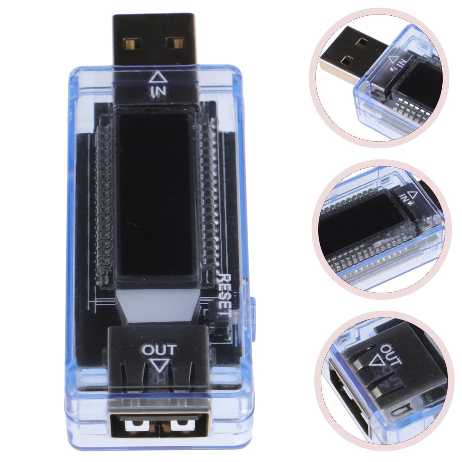 USB Voltage with LCD Display Portable USB Tester for Amps and Voltage Measurements Stylish Transparent Design for Electrical Testing