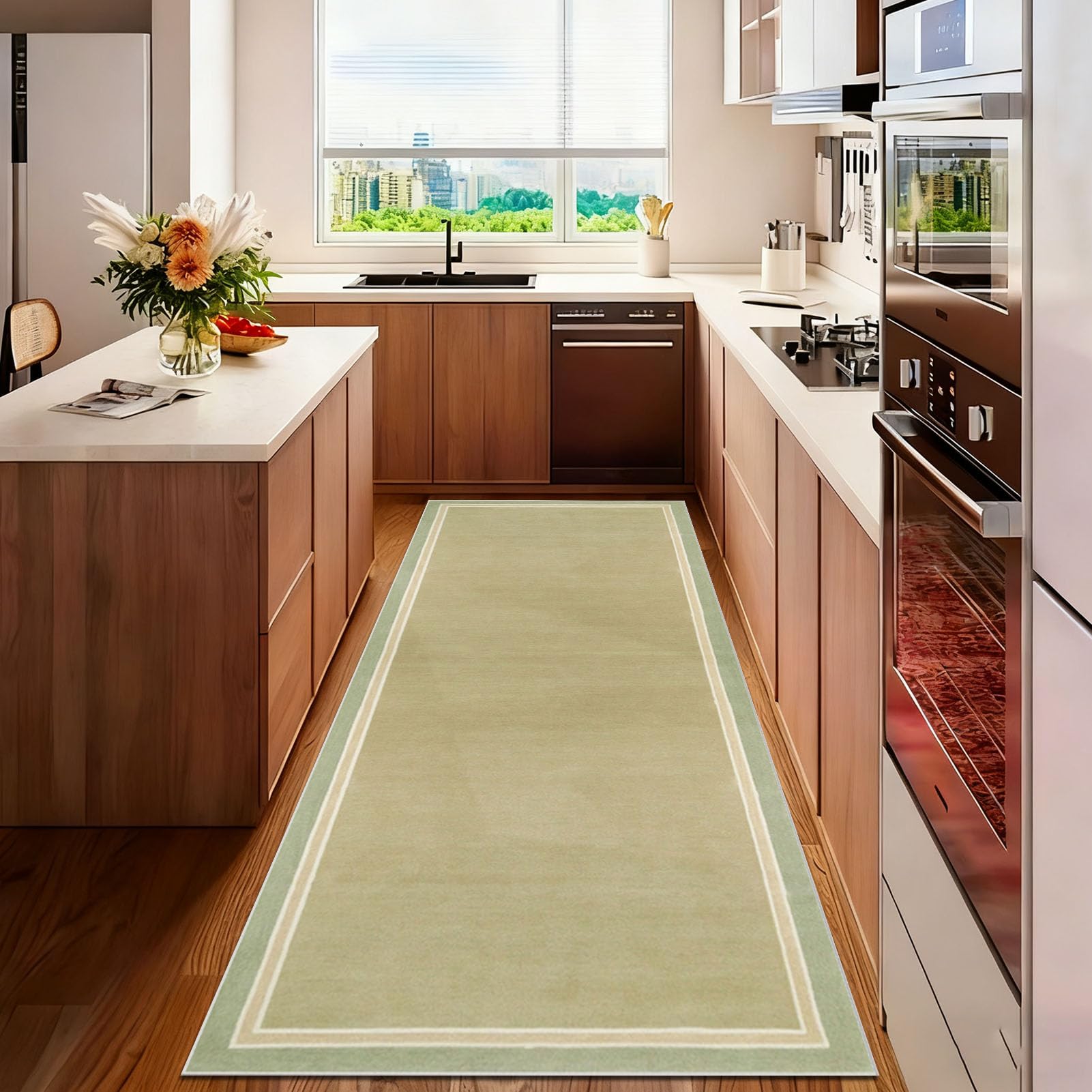 Hallway Runner Rug Long Hall Runner Kitchen Rug Non Slip Washable Corridor Rugs Absorbent Floor Mat 80 x 450 cm Heavy Duty Narrow Carpet Runner for Kitchen Hallways Entryway Laundry Room
