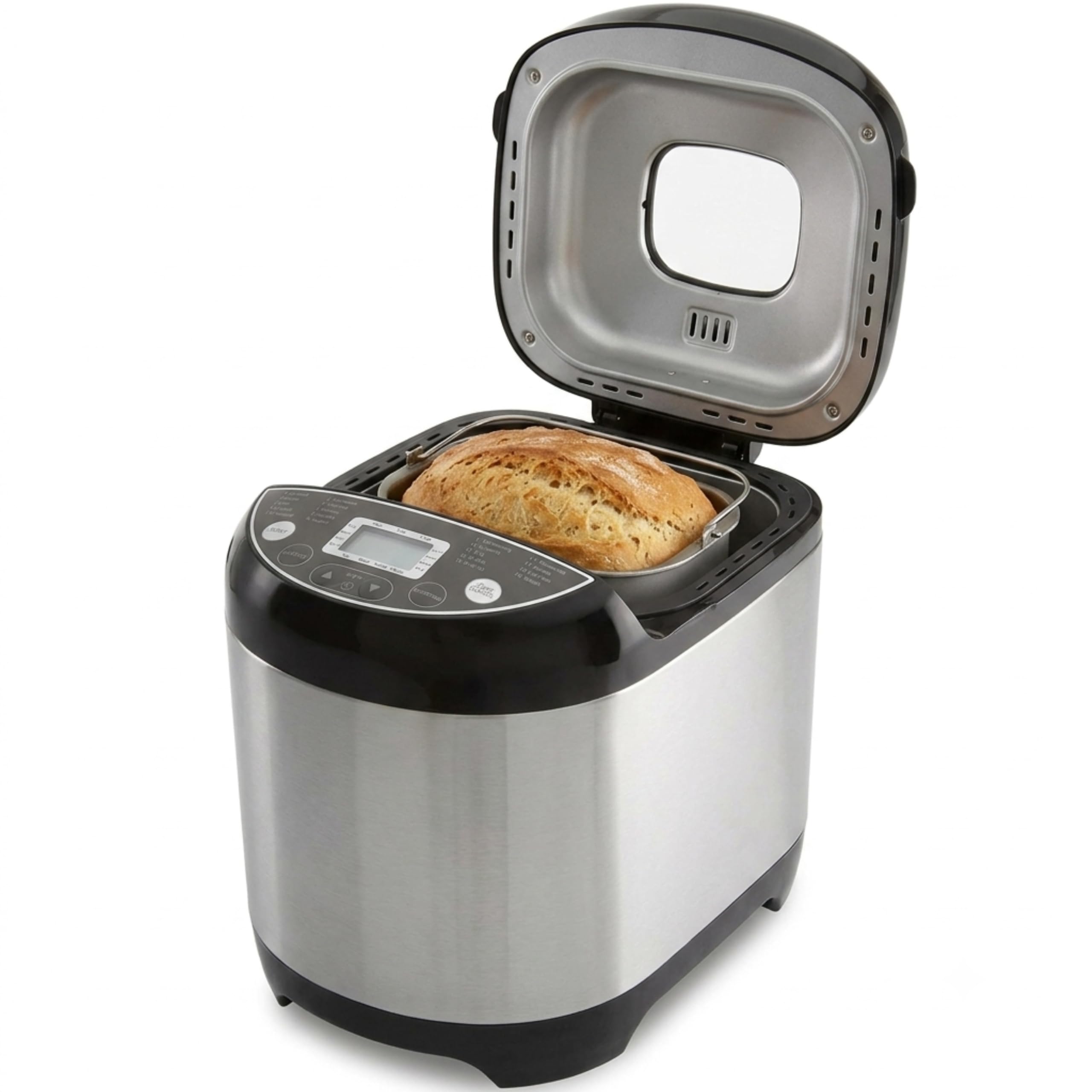 Nutrilovers NUTRI-BREAD-MAKER Edelstahl Brotbackautomat mit 19 Programmen, 3 Bräunungsstufen, Timer, 3 Brotgrößen (500g, 750g, 1000g) inkl. Rezeptbuch