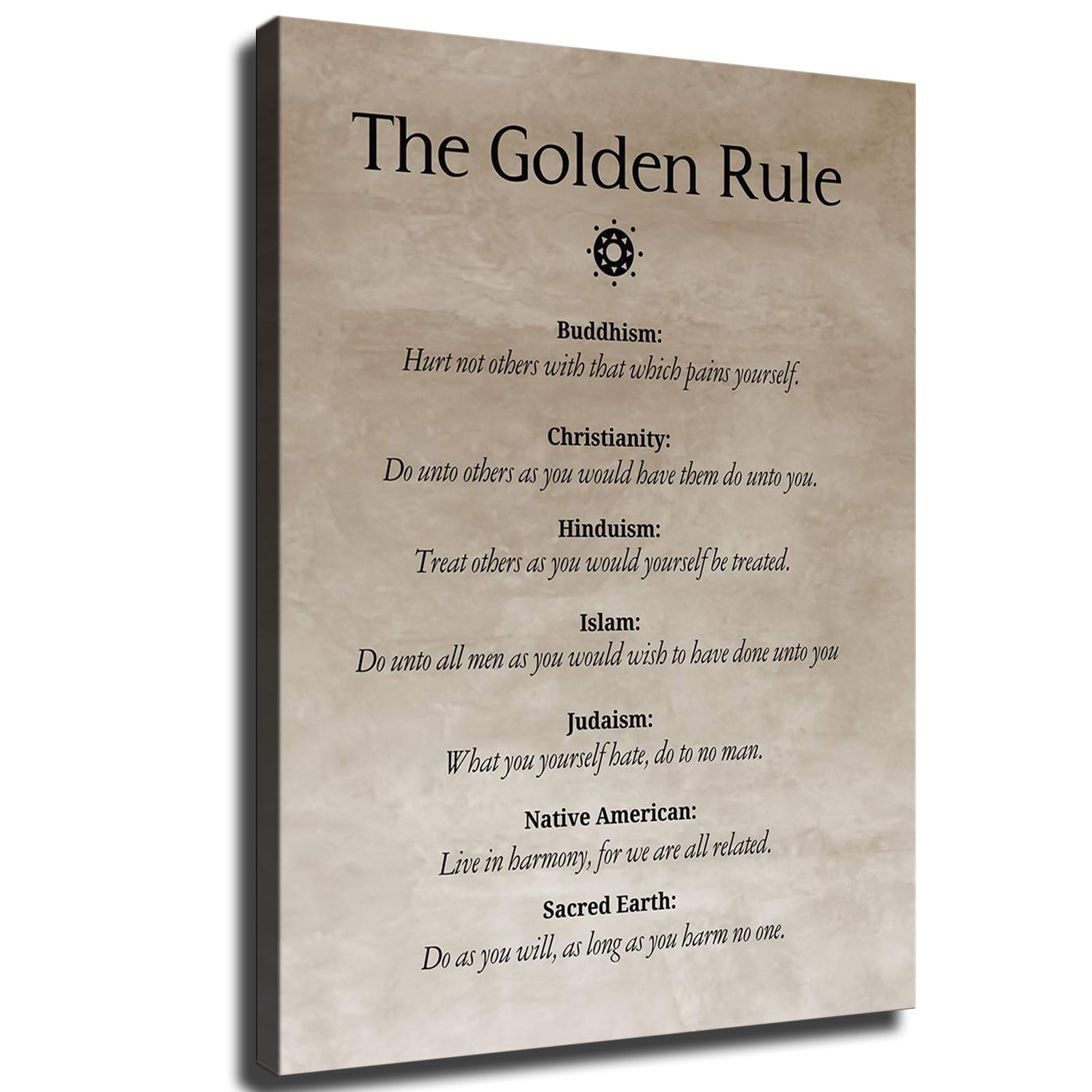 YMXHYCThe Golden Rule in Many Religions Poster Canvas Modern HD Picture Print Artwork Home Living Room Bedroom Room Wall Art Background Decor (12x16inch Unframed)