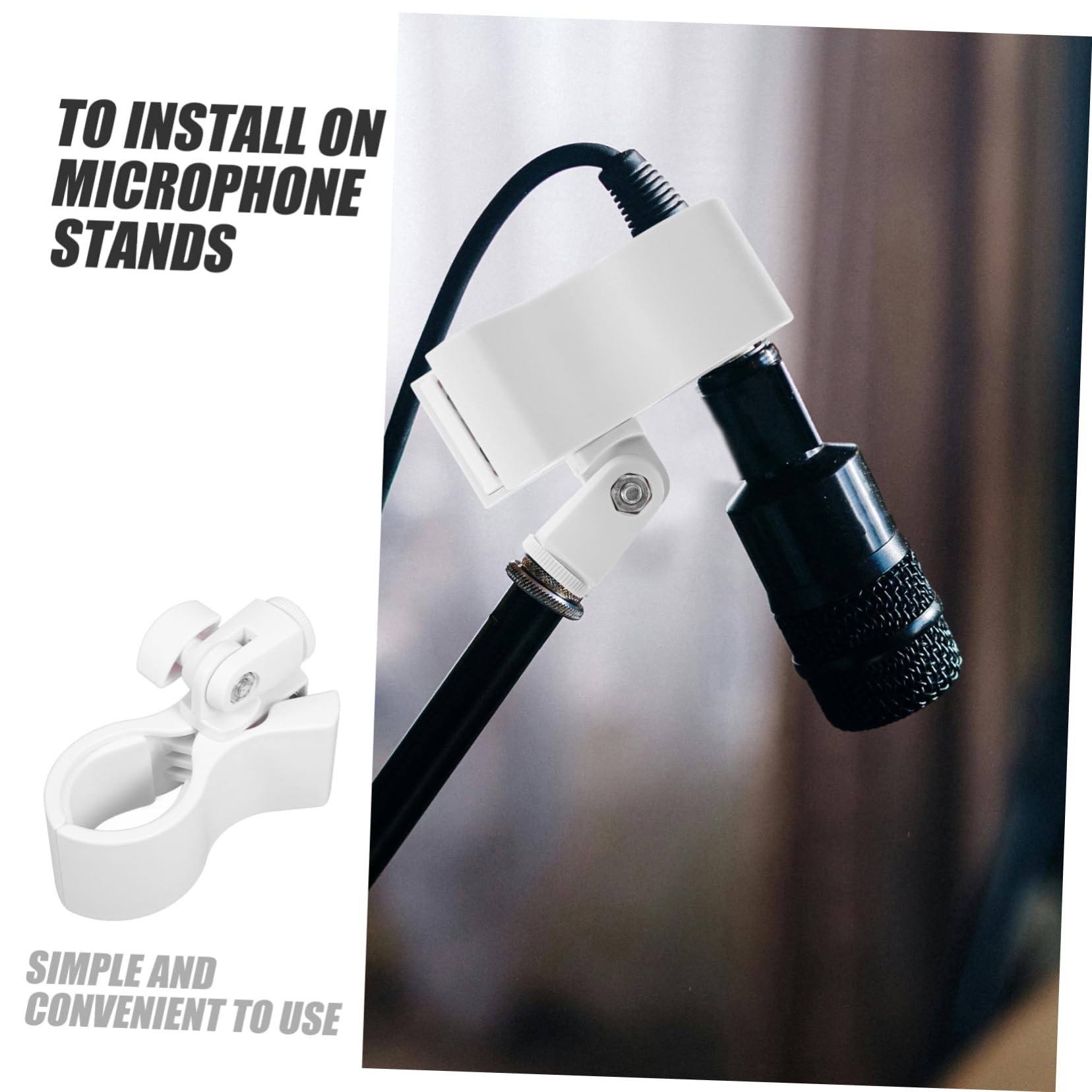 NULYLU Adjustable Microphone Clip Multi-use Spring Clip for Mic Stand Easy Installation