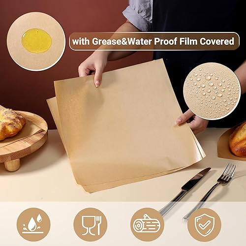Miniatura 3 de EUSOAR Papel de carnicero para servicio de alimentos, 200 hojas de papel de embalaje de jabón de 11.6 x 11.2 pulgadas, envolturas de sándwich