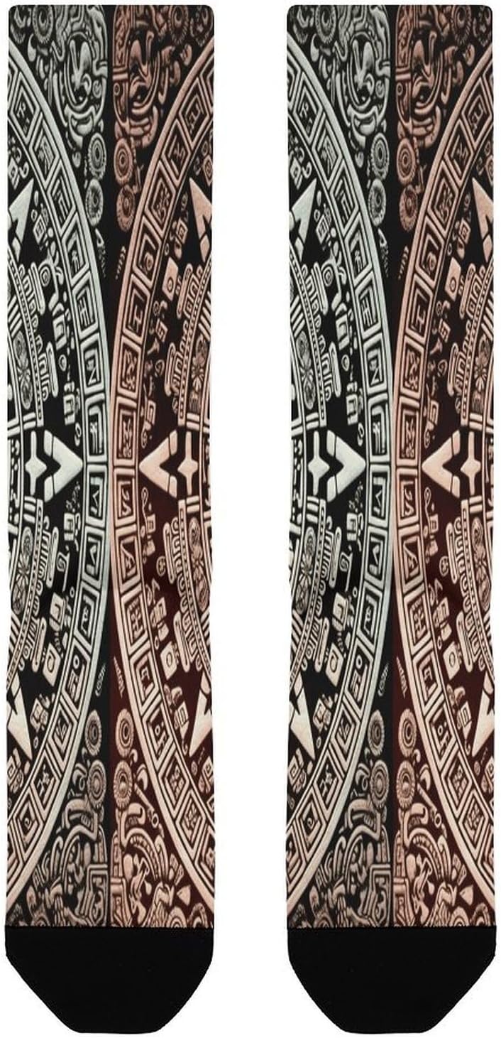 Mayan Calendar End of The World Compression Sock Circulation Support Socks Lightweight Knee High Tube Sock Over-The-Calf Sock for Adult