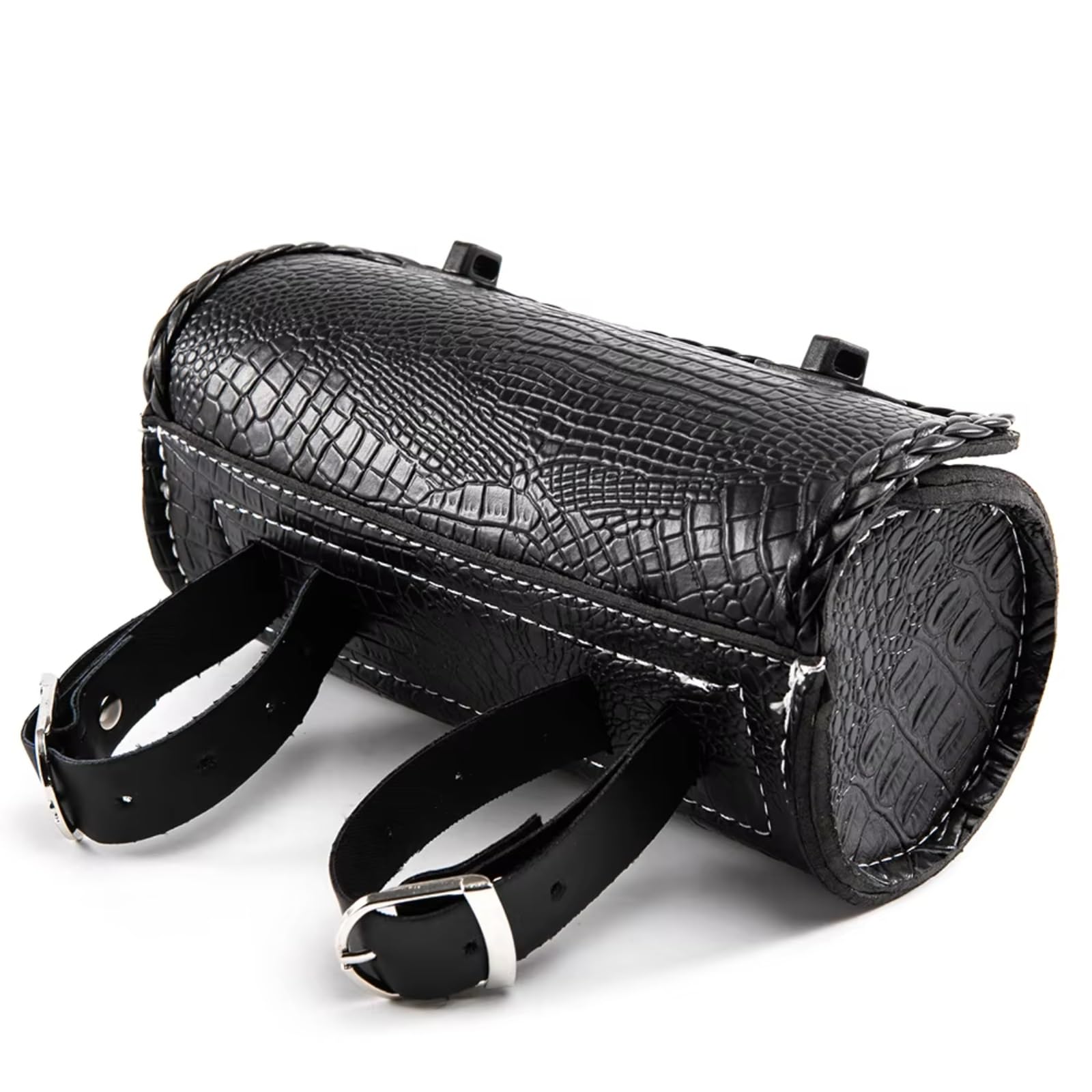 Compatibile Con Suzuki 1 Pz Moto PU Borsa Forcella Borse Laterali Manubrio Sissy Bar Strumento Di Stoccaggio Immagazzinaggio Parti Sacche Moto(Black)