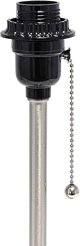 Miniatura 7 de Simple Designs LC2001-TAN-2PK - Juego de lámparas de mesa de acero cepillado con salida de carga y pantallas de tela tostada, juego de 2 unidades