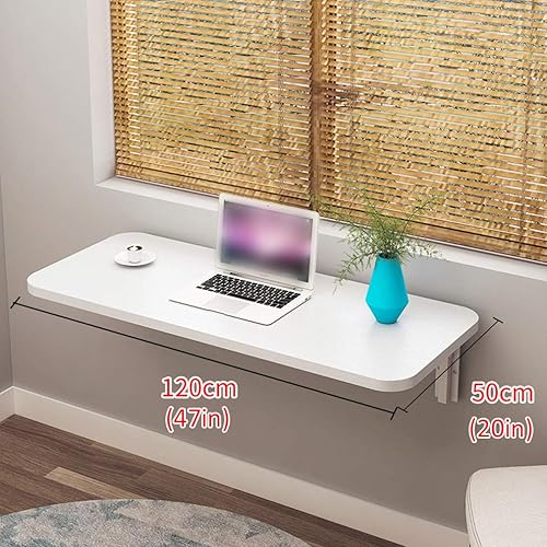 Miniatura 18 de Mesa plegable de madera montada en la pared, mesa de comedor flotante, escritorio de computadora multifunción, mesa de escritura para niños, banco