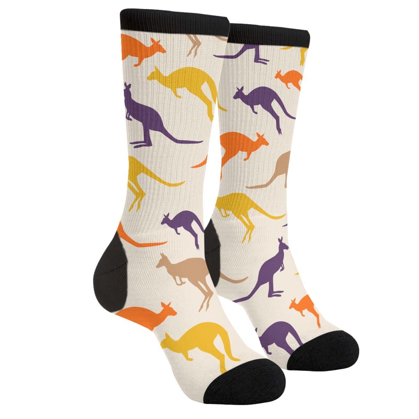 Wpamlrta Unisex Socks Kangaroo Running Socks Socks Funny Crew Dress Socks For Men Women