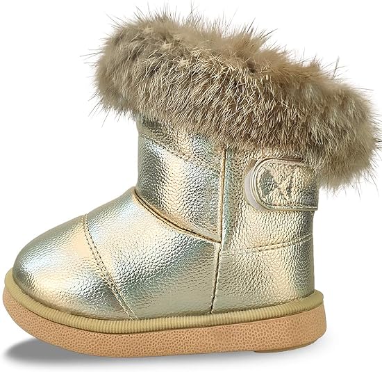 Gefütterte Baby Stiefeletten Winterschuhe Mädchen Junge - Warme Thermo Wildleder Schneestiefel Anti-Rutsch