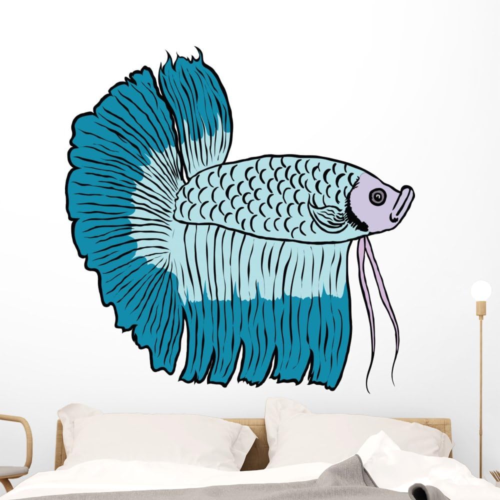 Wallmonkeys Betta Fish or Siamese Wall Decal Peel and Stick Graphic (48 in W x 48 in H) WM314512