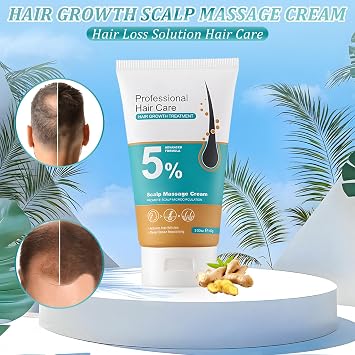 2Pcs 5% Hair Growth Scalp Massage Cream,Professional Hair Care Cream,Anti-Hair Loss with Rosemary Biotin for Men & Women,Fast Regrowth & Strengthens Hair Roots(100g)
