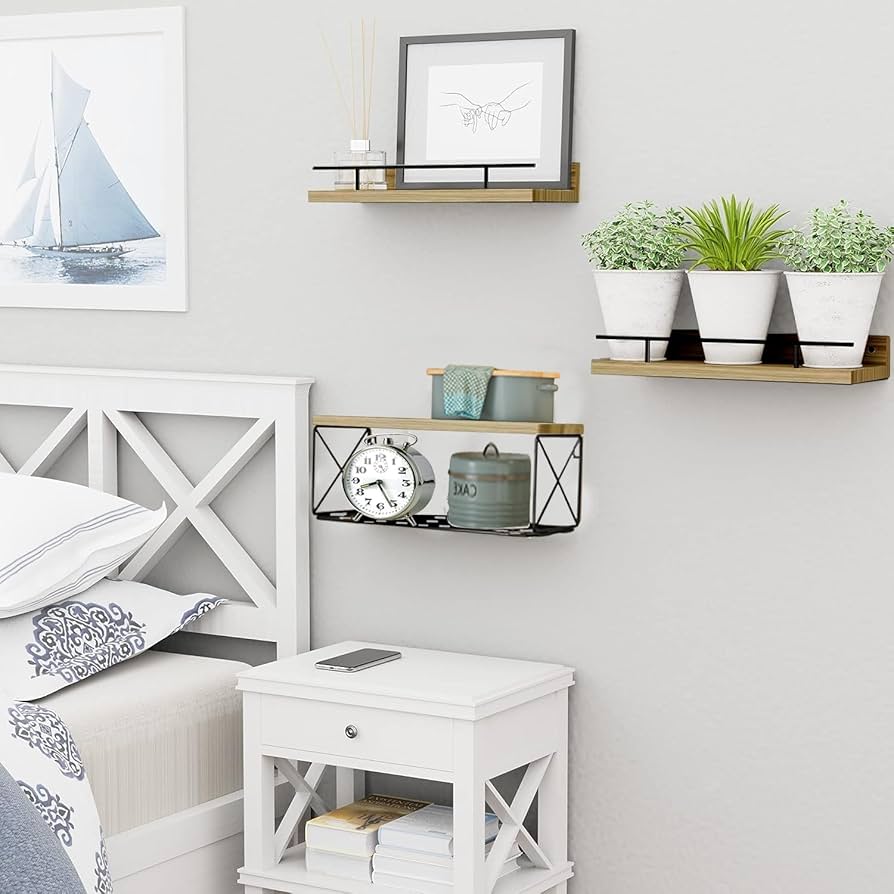 Amazon｜ウォールシェルフ 天然木 壁掛け棚 壁 棚 ウォール