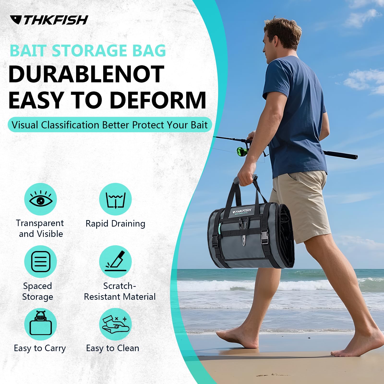 THKFISH Fishing Bolsa de señuelos, Bolsa para cucharillas de trucha, Bolsa de señuelos enrollable, Funda monedero para señuelos, Estuche para señuelos de trucha con wobbler, Bolsa de almacenamiento