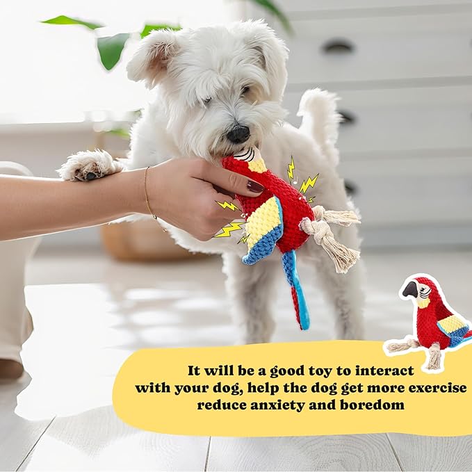 Soulchen 2 Pcs Juguetes Chirriantes para Perros, Flamenco y Loro miniatura 6