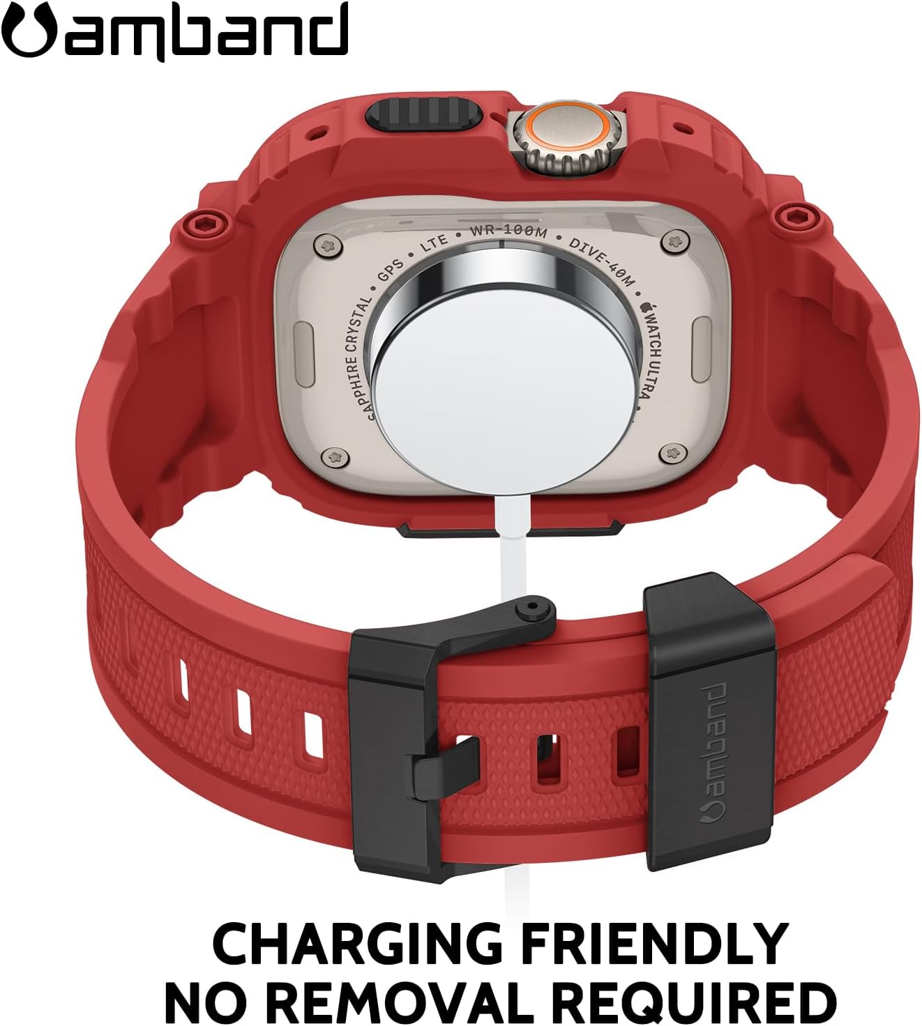 amBand M1 Sport Case Band for Apple Watch Ultra 3/2/1 & SE 3/2/1 & Series 11 10 9 8 7 6 5 4 3 49mm 46mm 45mm 44mm 42mm 41mm 40mm 38mm, Shockproof & Scratch Resistant Rugged Bumper for Men - Image 7