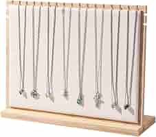 Julysky Golden Necklace Holder – Jewelry Display Stand With T-Bar & Round Base For Necklaces & Bracelets