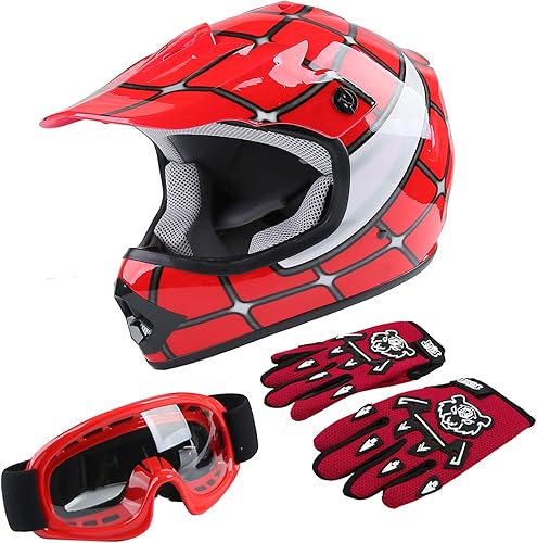 Miniatura 27 de TCT-MOTORPARTS DOT - Casco de motocross para niños y jóvenes, casco de cara completa para motocross, ATV, todoterreno, casco de cuatro ruedas