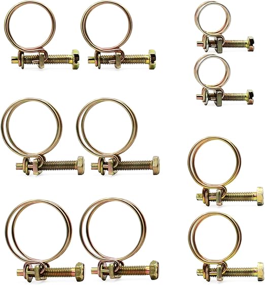 4 Abrazaderas De Manguera De Doble Alambre De Acero Inoxidable Para Conductos, Calefacción Y Ventilación