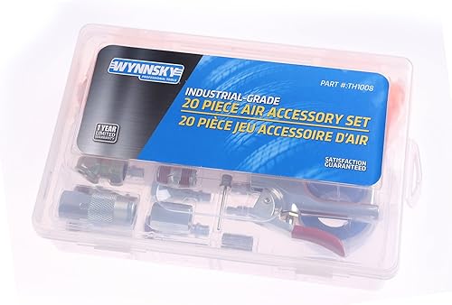 Miniatura 4 de WYNNsky 1/4" NPT kit de accesorios - 20 unidades, kit de herramientas para manguera de compresor de aire con manguera con bobina/pistola de